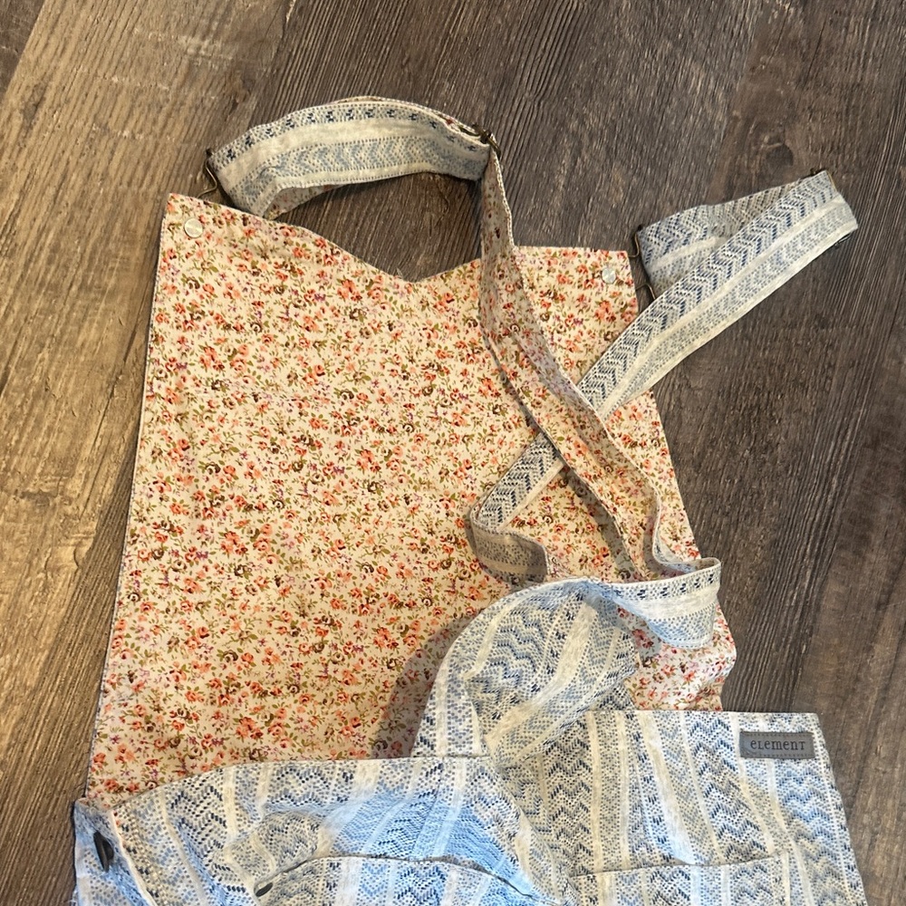 Element Blue & Cream Patterned Short Overalls(runs small) - Picture 5 of 8